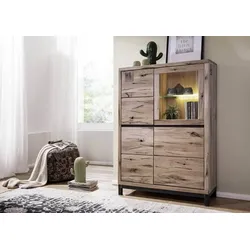 Highboard Wildeiche 103x40x148 bianco geölt VILLANDERS #205