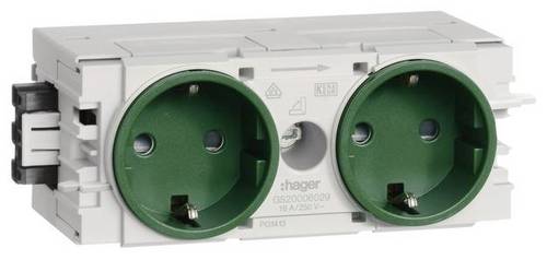 GS20006029 Elektro-Sockelleisten-Zubehör Steckdosencontainer Grün 1St.