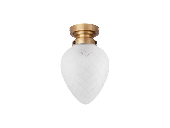 Nostalgische Deckenlampe „Juni“ Ø 20/ H 32 cm Weiss/Messing Globen Lighting