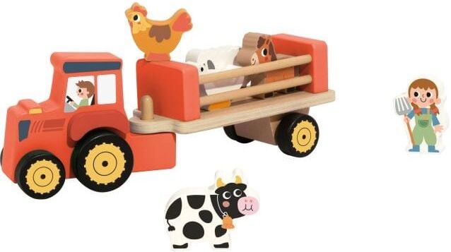 Tooky Toys Tooky Toy Wooden Farm Tractor for Toddlers - Wooden - Ages 1-5