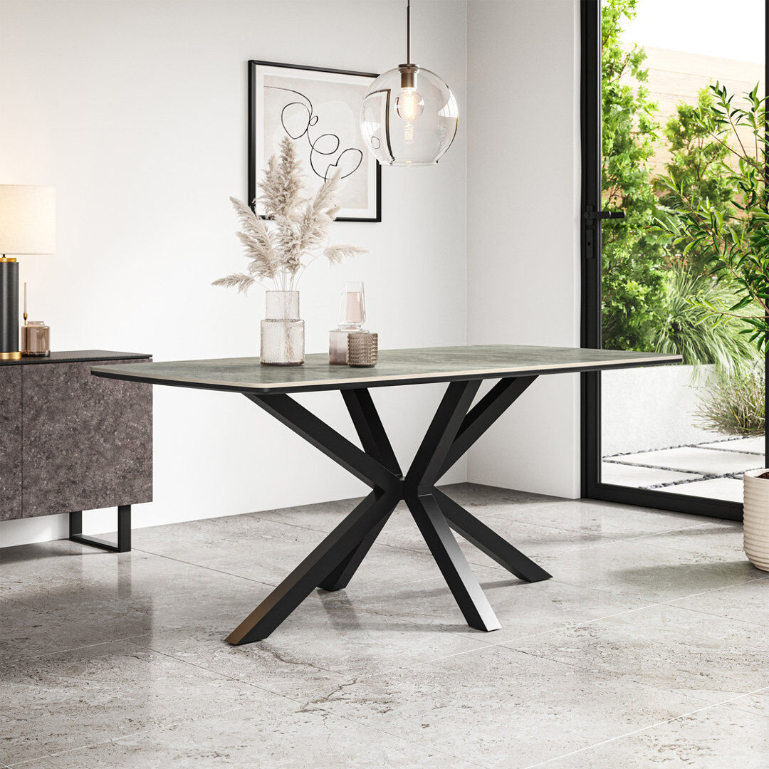 Metro Juno Sintered Stone Ceramic Dining Table 6-8 Seater Light grey