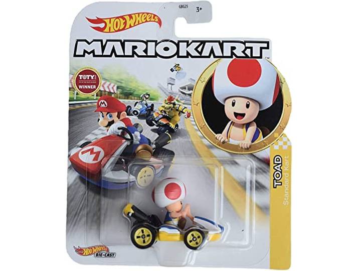 DieCast - GJH63 - TOAD standaard kart paddenstoel Super Mario Kart De Cast - meerkleurig - 1/64 5 cm