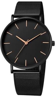 Friendly Fresh Finds Fashion Ultra Thin Stainless Steel Quartz Watch For Men Sleek & Stylish Business Wristwatch rose
