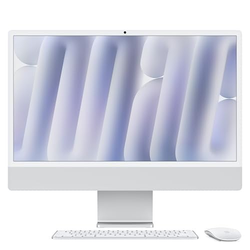 Apple iMac all-in-one desktop met M4-chip, 24-inch Retina-Display, 16GB RAM, 256GB SSD, Zilver