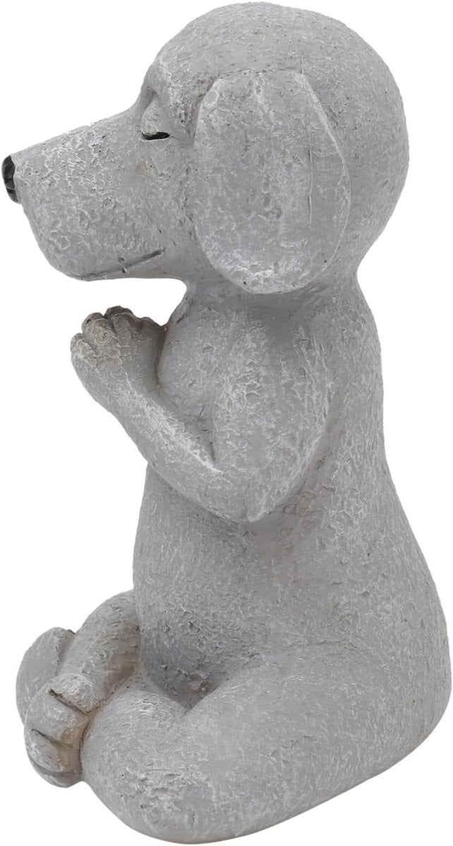 Decoratieve Dierfiguur Grijs - Hars Beeldje voor Buiten Decoratie - Lengte: 13 cm