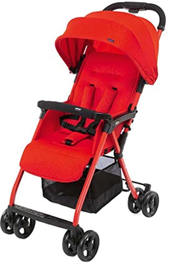 Famanu Kinderwagen verstellbar und faltbar - ultraleicht und kompakt - geeignet für Neugeborene bis 15 kg - Rot
