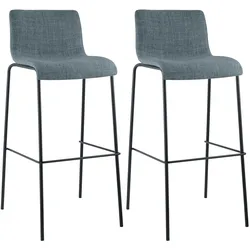 CLP Barhocker 2er Set mit Lehnen Hover, Barstühle stapelbar mit Stoffbezüge, Stapelstühle Metallgestelle bis 150 kg belastbar