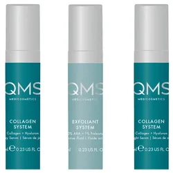 21ml QMS Collagen + Exfoliant Set Strong (Day Serum 7ml + Fluid 7ml + Night Serum 7ml)
