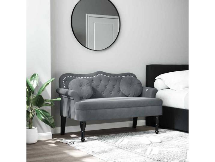 Soldes Flottants Banc Moderne/Bout de lit - CLOUD - 110 kg par siège - Siège/Banquette - avec coussins Gris foncé 120 5x65x75cm Vel
