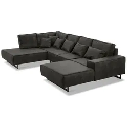 filippo Wohnlandschaft Antwerp Mikrofaser Grau Anthrazit 331 cm