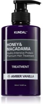 KUNDAL Honey & Macadamia Amber Vanilla cuidado de hidratação intensiva para cabelo danificado 500 ml. Honey & Macadamia Amber Vanilla
