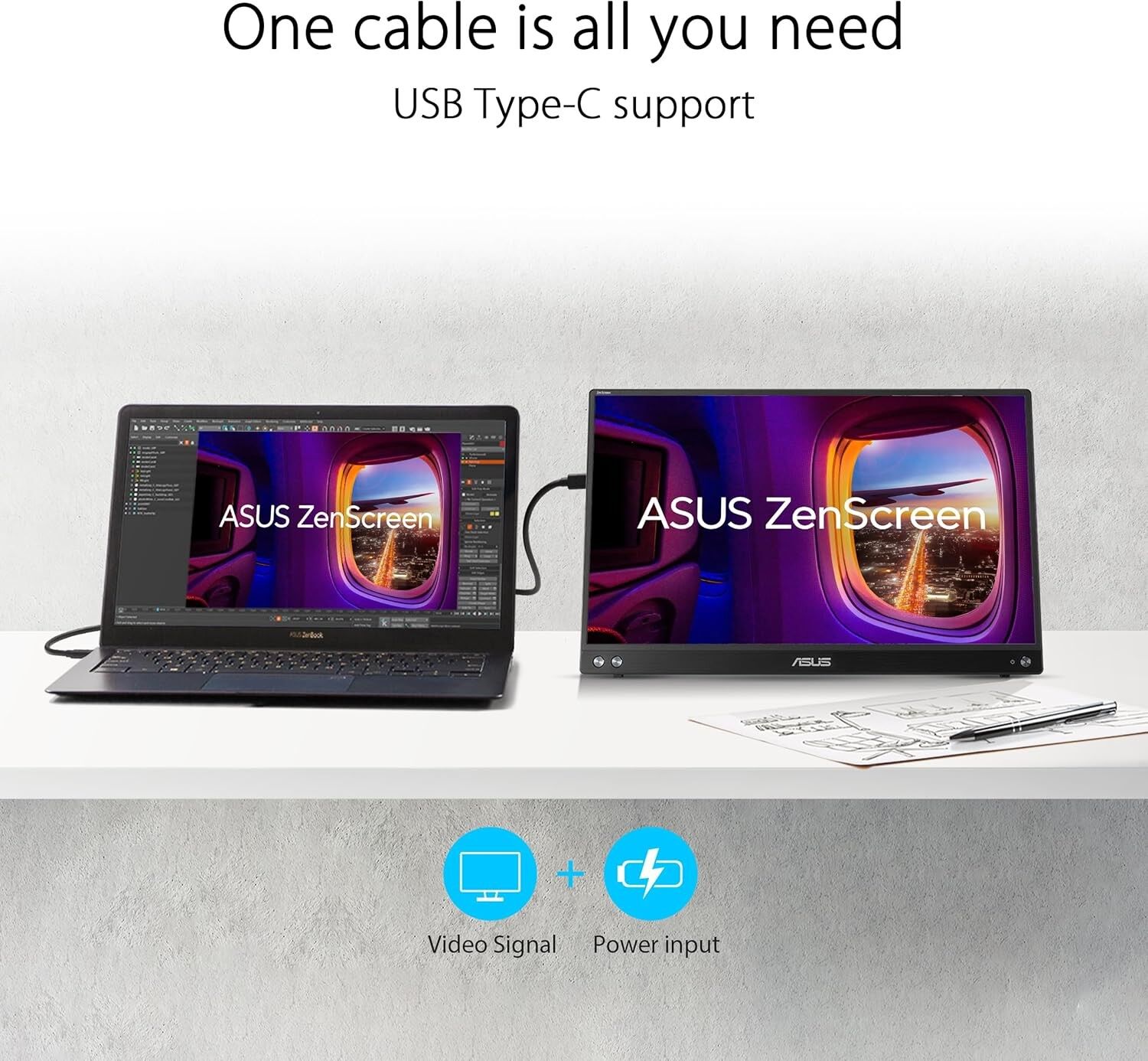Asus ZenScreen MB16AHV 15.6" Full HD IPS Portable Monitor