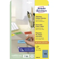 AVERY Zweckform Stick&Lift Etiketten, 38,1 x 21,2 mm, blau