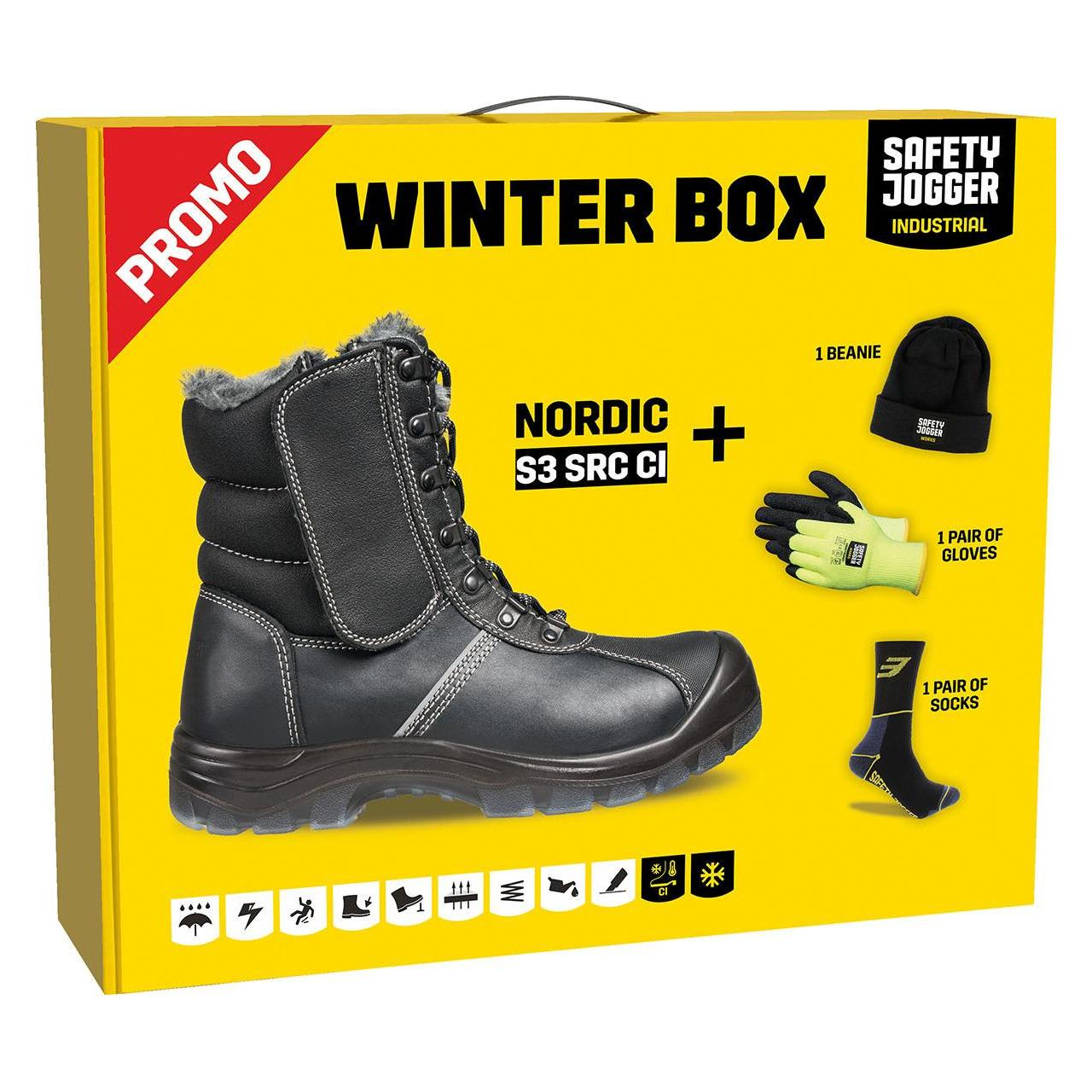 Safety Jogger SI9500460 Winterbox Nordi Sicherheitsschuh, Mütze, Handschuhe und Socken (S3, 46) (200322-217)