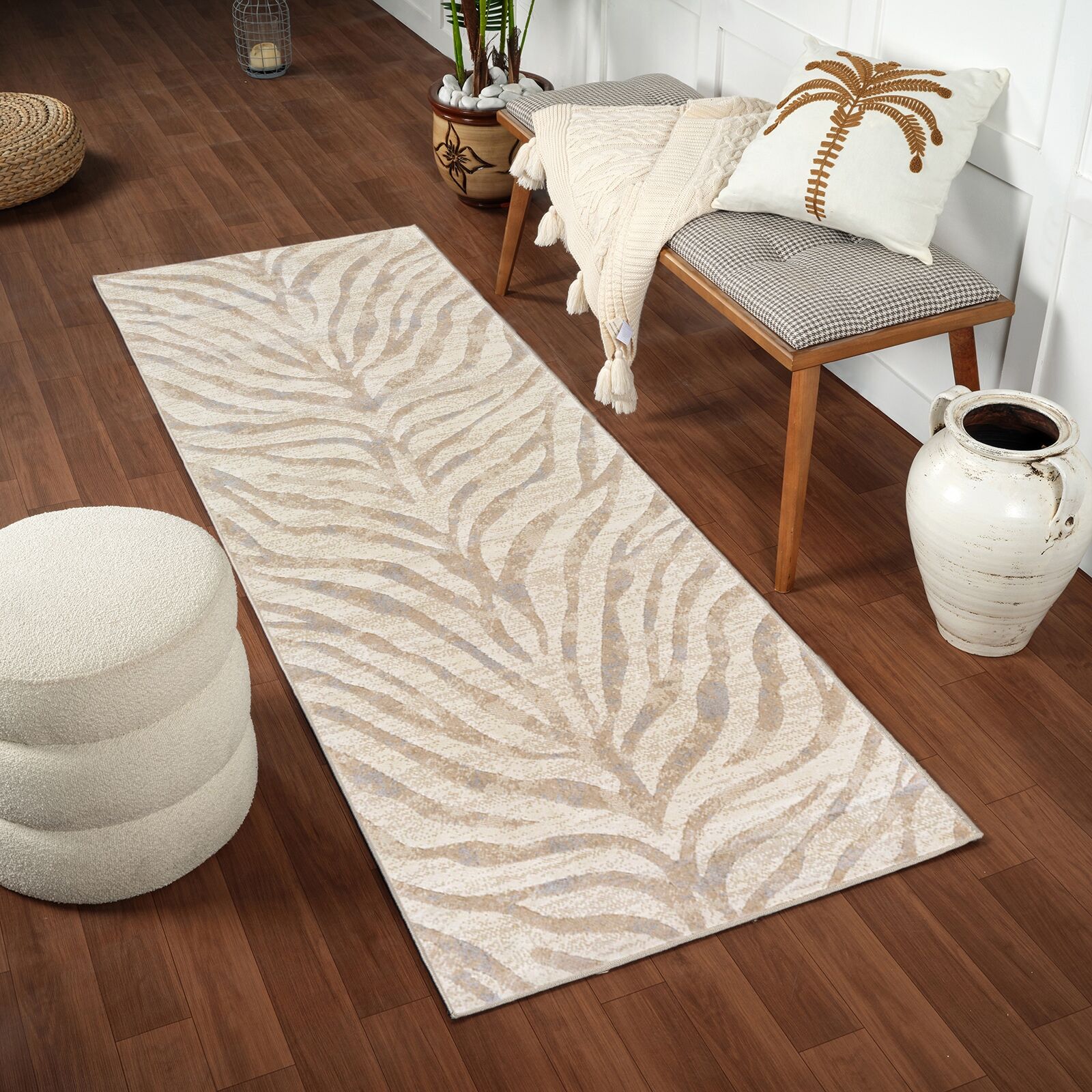 Teppich LIVABLISS "LUANDA", beige, B:80cm H:11,4mm L:220cm, Polypropylen, Teppiche, Teppich beige B : 80cm 1 Stk., 11,4mm, L: 220cm