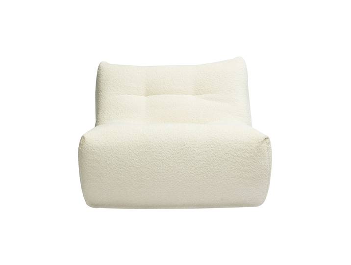 Fauteuil lounge en tissu bouclette blanc cassé BUMPY