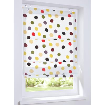 Raffrollo KUTTI "Dots" Gr. 1, bunt (weiß, bunt), B:45cm H:120cm, Obermaterial: 100% Baumwolle, Raffrollos, Baumwolle Kinderrollo bunte Punkte