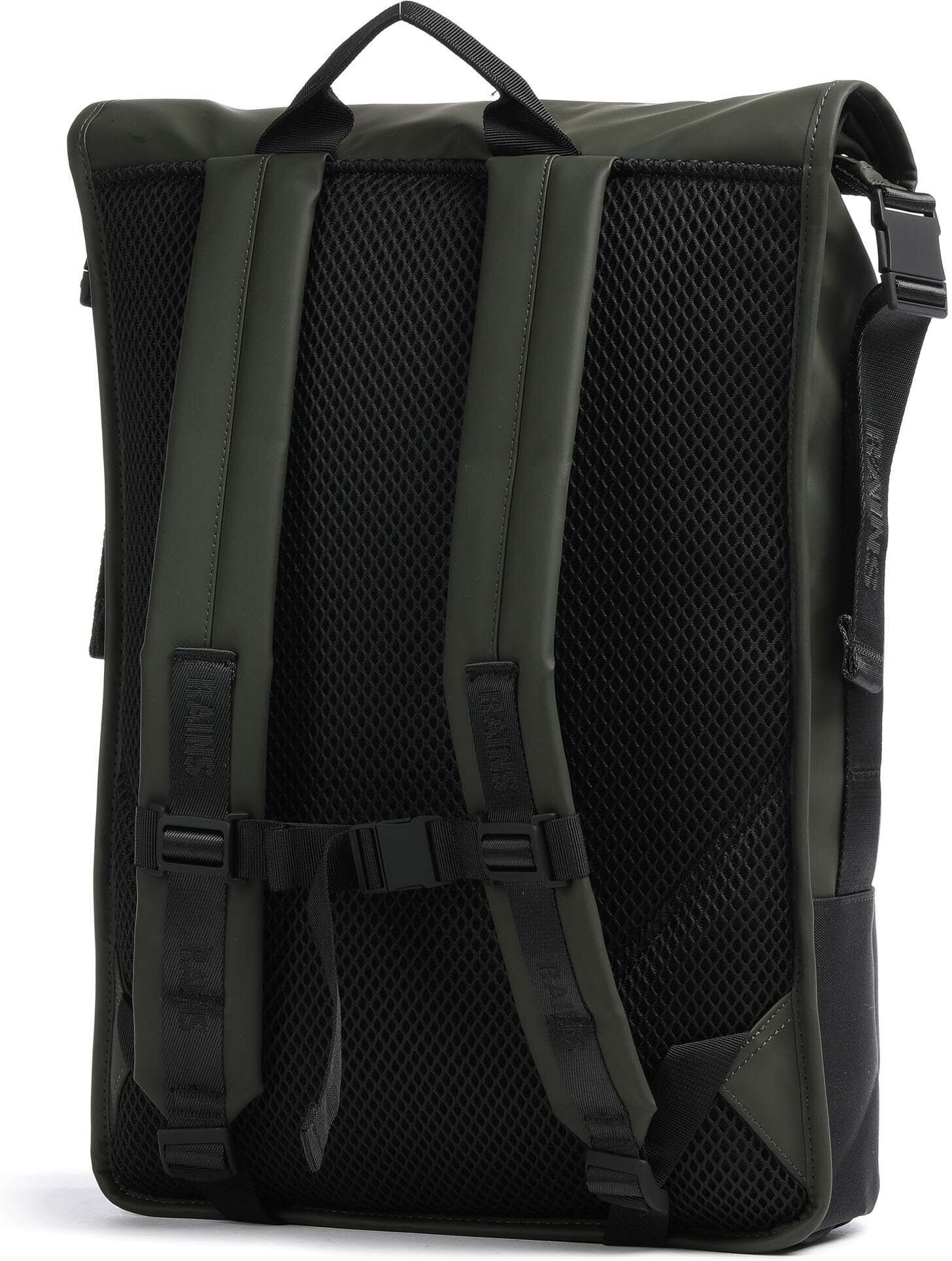 Rains Trail Rolltop Rucksack, grün