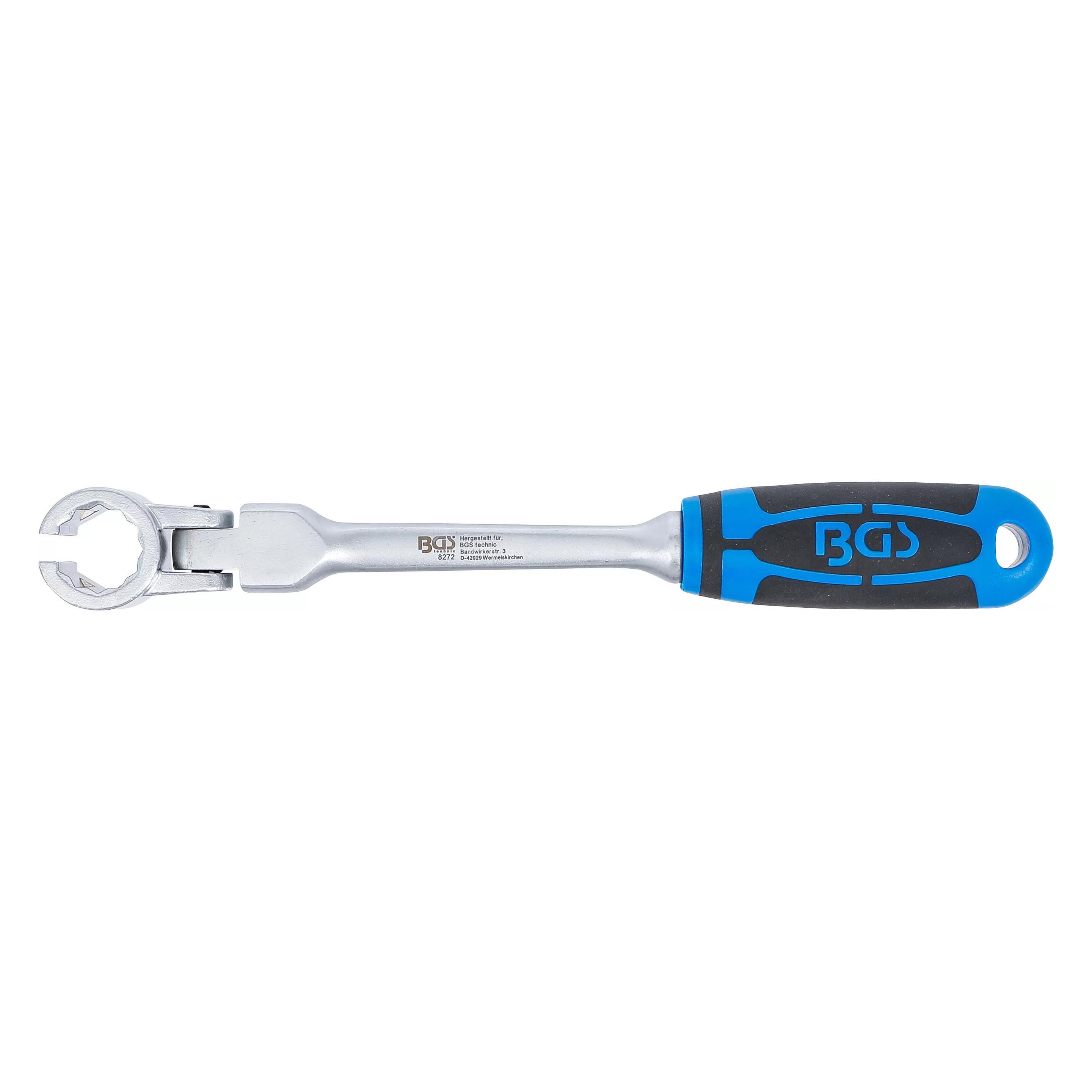 BGS Spezial-Ringschlüssel für Lambdasonden, kippbar, mit Griff SW 22 mm (22 mm) (8272)