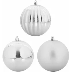 vidaXL Weihnachtskugel-Set 15 pcs Silber Kunststoff