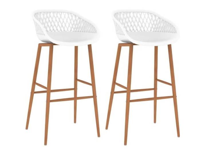Lot de 2 Tabourets de bar Style Scandinave - Chaises de bar - Fauteuil de bar Blanc