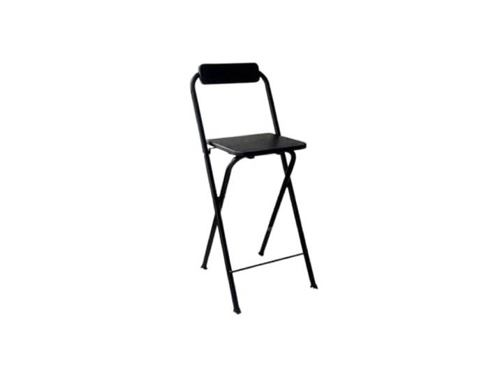 LXLAEOANG Klappbare Barstühle, Einfacher Barhocker Mit Eisenrückenlehne Verdickte Fußabdeckungen for Küche, Bar, Tisch, Stuhl, Esszimmer mit mehreren Szenen(A-black-60cm)