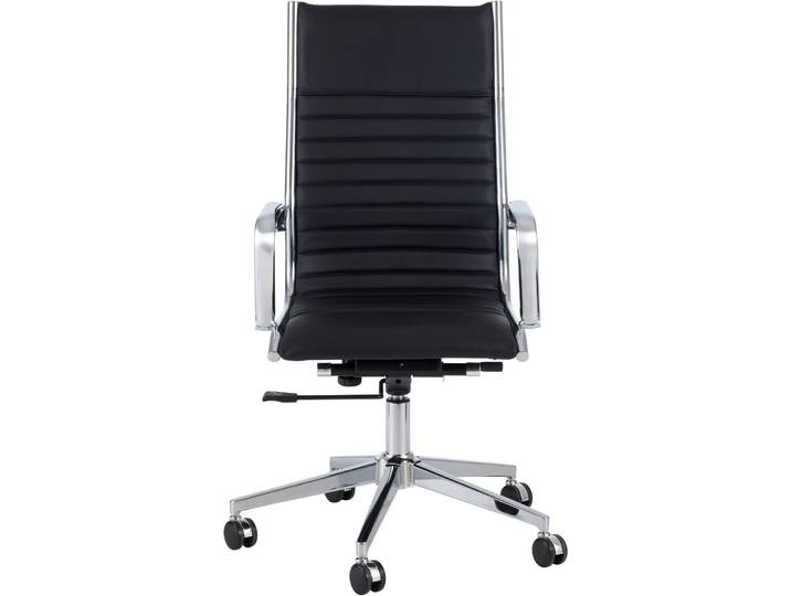 Bürostuhl Loki schwarz/chrom Metall/Leder H 109 cm