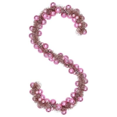 vidaXL Weihnachtskugelgirlande Rosa 186 cm Polystyrol