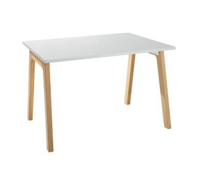 Schäfer Shop Select Schreibtisch Start Off Wood, Rechteck, A-Fuß, B 1200 x T 800 x H 735 mm, lichtgrau/Holzoptik