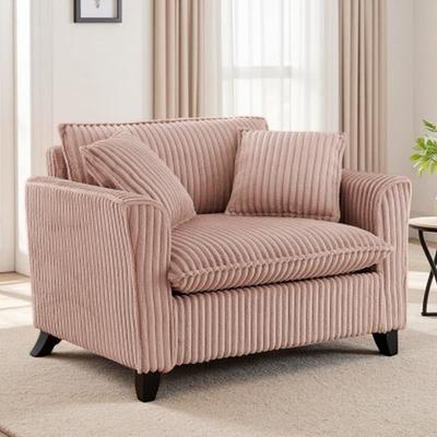Oversized Corduroy Lazy Lounge Armchair with Ergonomic Back Support & Soft Cushioned Seat, Single Person Comfy Sofa Chair