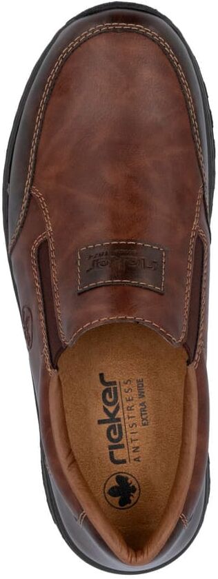 Slipper RIEKER, Herren, Gr. 42, braun, Lederimitat, Schuhe Slipper braun 42
