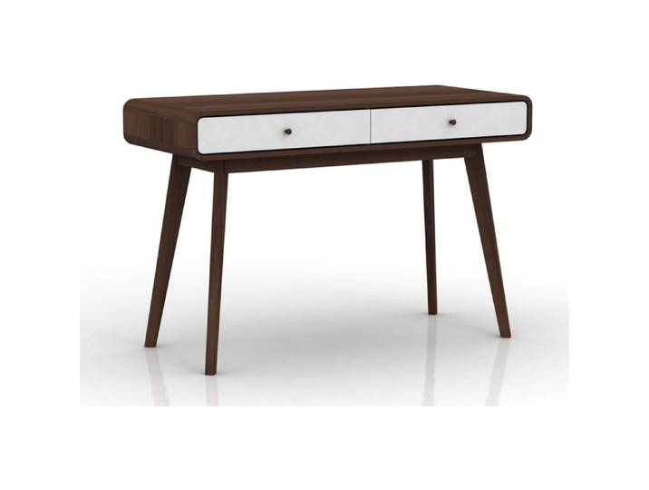 Cassie Bureau 2 portes en panneau de particules noyer et blanc