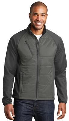 Port Authority J787 Hybrid Soft Shell Jacket in Smoke Gray/Gray Steel size 3XL   Polyester