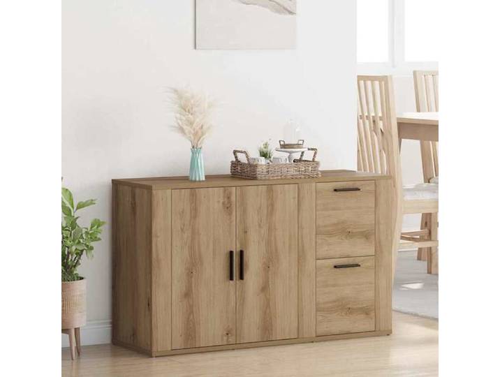 Buffet rectangulaire - 1 PC - Cabinet salon - chêne artisanal 100x33x59 5 cm - Bois d'ingénierie A10777