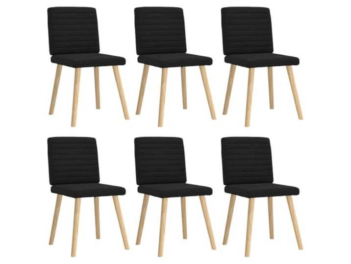 RJPLMFV Esszimmerstühle, Schwarz, 6 Stück Weiches Polyester, Rahmen aus Metall, Holz, dicker Schaumstoff, Wohnzimmer, Gästezimmer