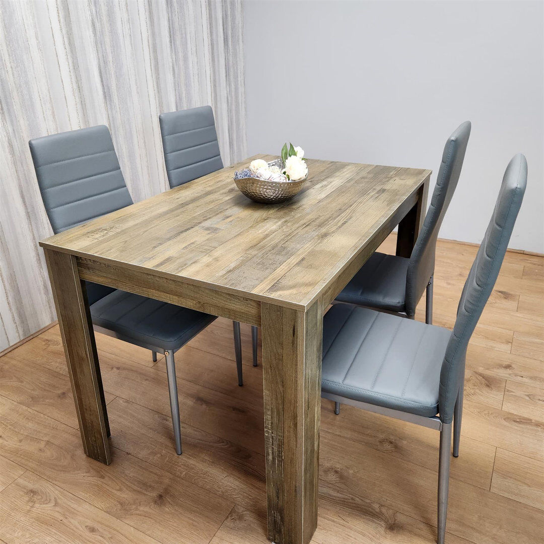 17 Stories Robertha 4 - Person Dining Set Tan 4