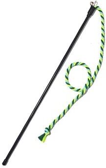 Uplift Picks Interactive Cat Teaser Wand With Rope For Chewing And Chasing green