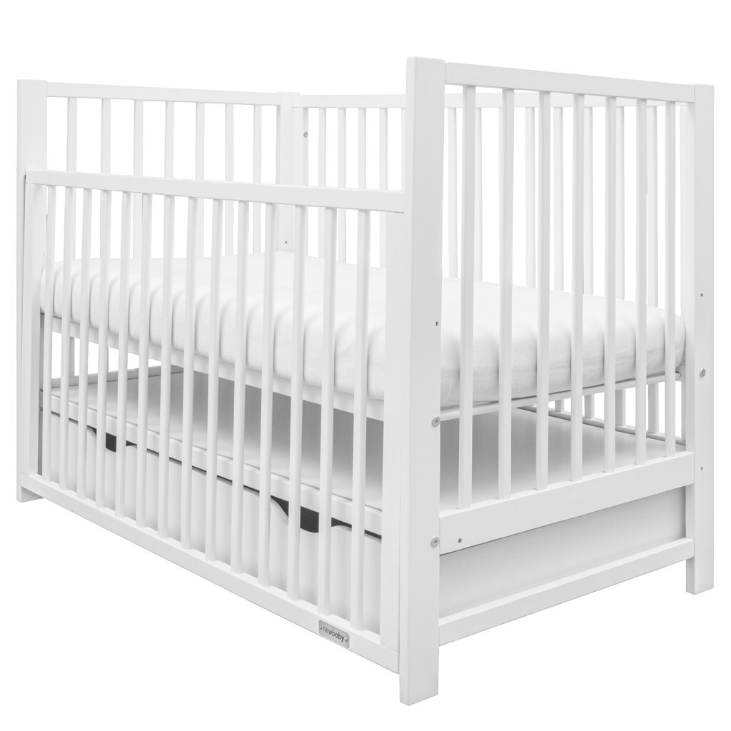 New Baby BASIC Kinderbett mit Schublade und Seitenwand weiß