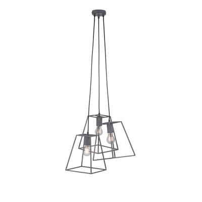 JUST LIGHT Pendelleuchte "PELETTON", grau (beton), 3, 1 Stk., Leuchten, ExklusiveE27, Pendelleuchte