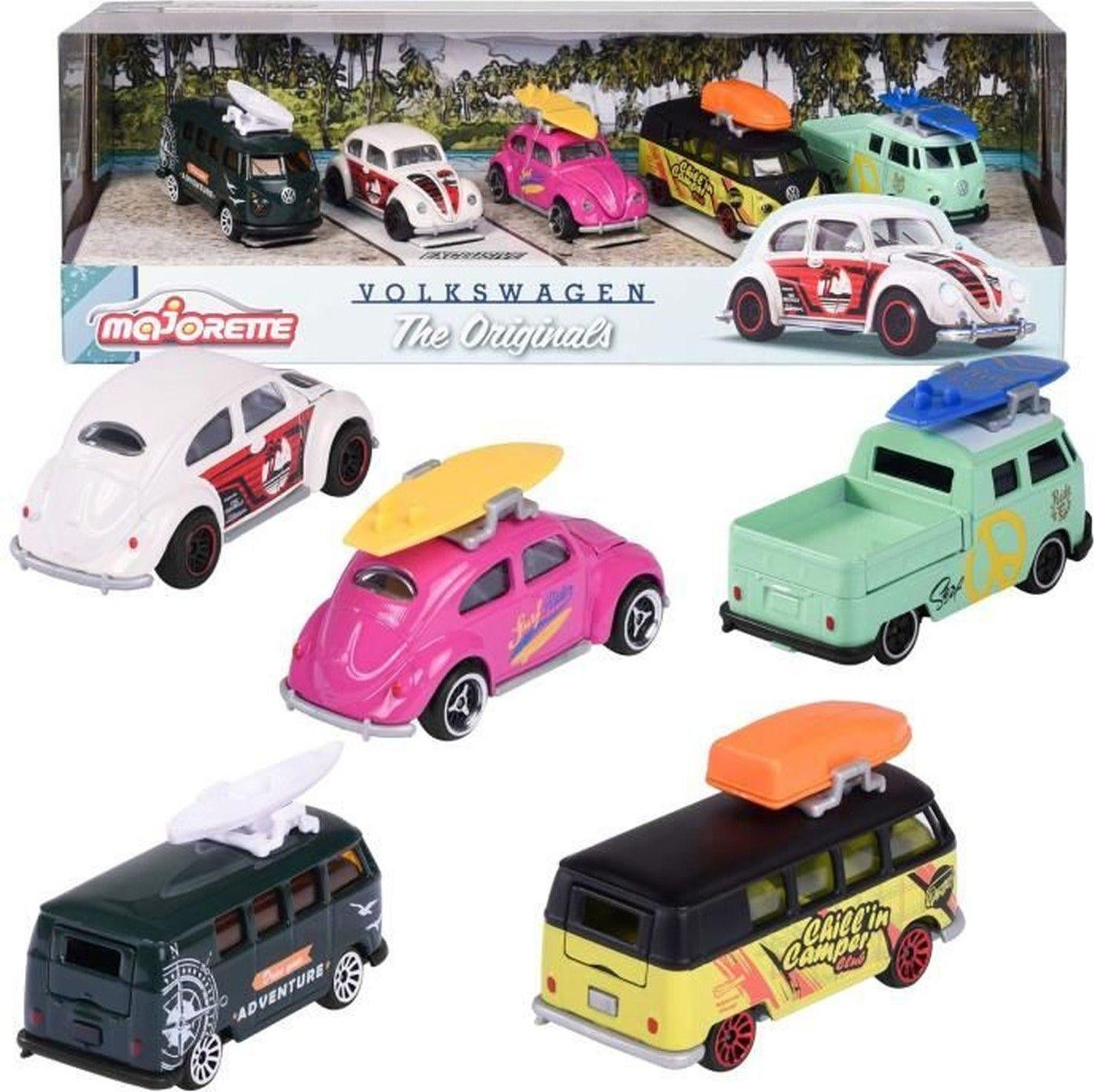 Majorette Set van 5 Volkswagen The Originals metalen auto's