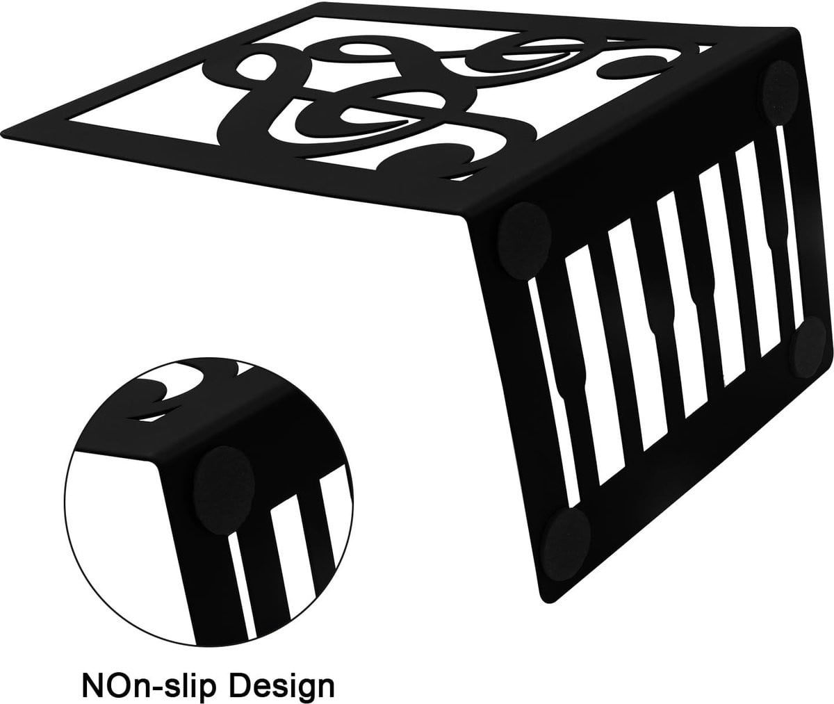Omgoods Boekensteunen Antislip - Metalen Boekensteunen met Muzieknoten Design