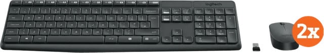 Logitech MK235 Draadloze Toetsenbord en Muis Set QWERTY 2-Pack