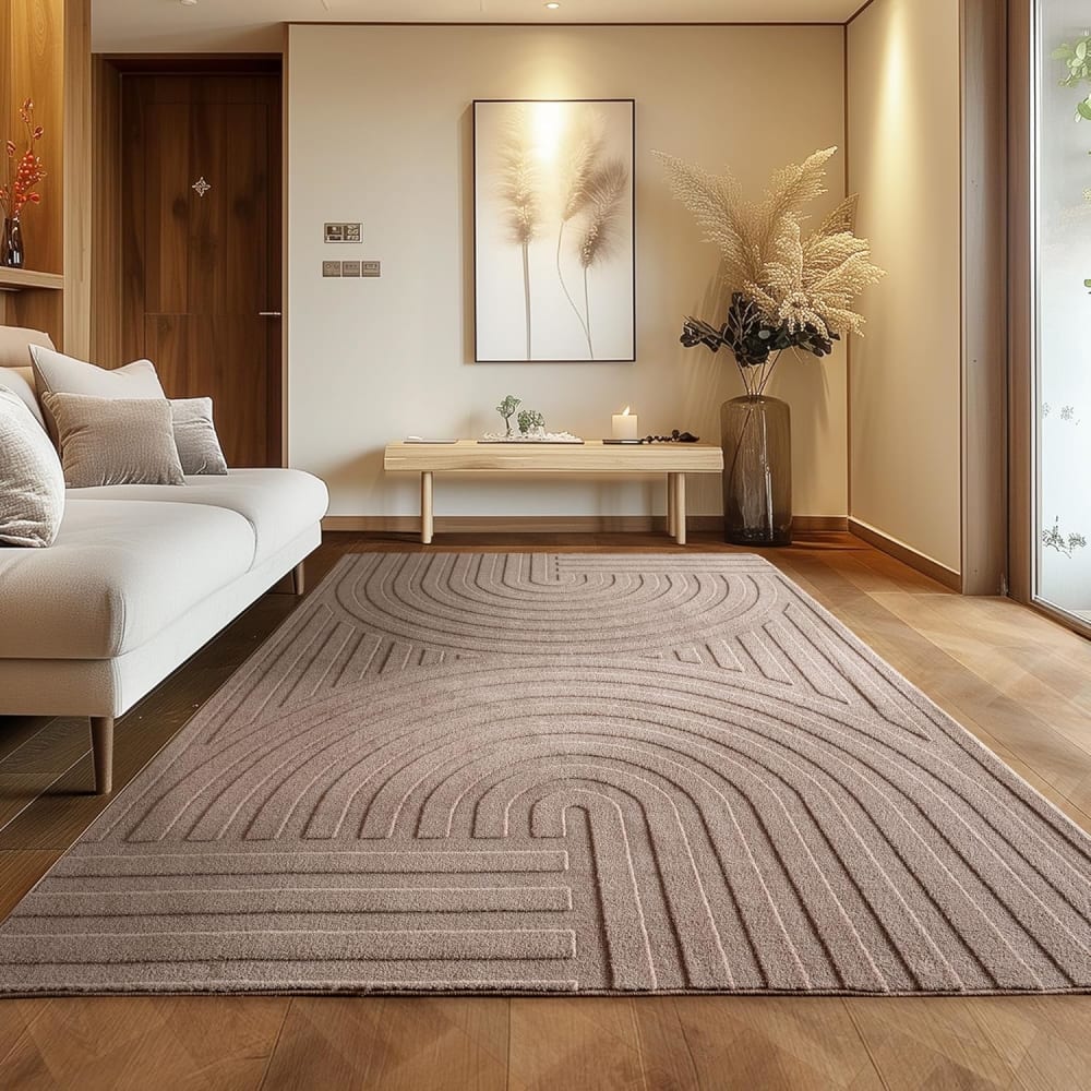 STUDIO DECO Tapis bari doux à relief beige 200x290cm Beige 290x1x200cm