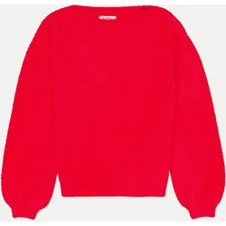 Pullover mit eingestricktem Muster Rot S