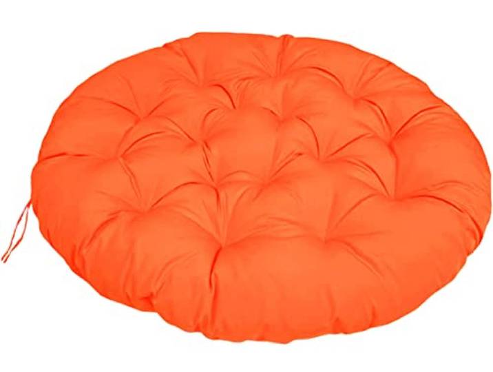 ZTGL Polster für Papasansessel, Rund Durchmesser 80-180 cm Dicke Wasserdicht Outdoor/Indoor, Bodenkissen Kissen für Gartenmöbel, Großer Sitzauflage Auflage für Papasan,Orange,160x160cm