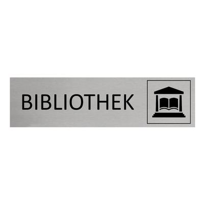 CombiCraft Aluminium Türschild Bibliothek 165x45mm mit 3M-Tape