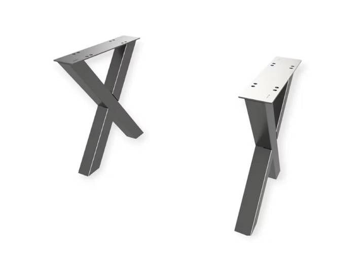 Set Gestell Couchtisch aus Metall X-Form schwarz