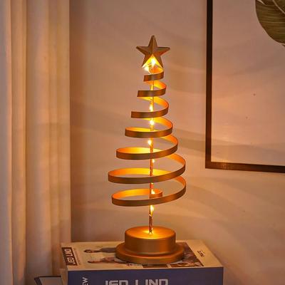 Uplift Essentials Spiral Glow Metal Fairy Tree Lamp spiral Tree Gold