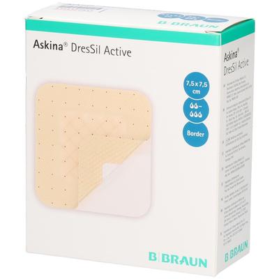 Askina DresSil Active Border 7,5x7,5cm Sil.Schaumv 10 St Verband