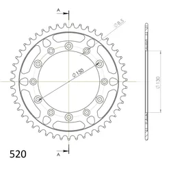 Supersprox Stahl-Kettenrad 520 46Z (Schwarz)